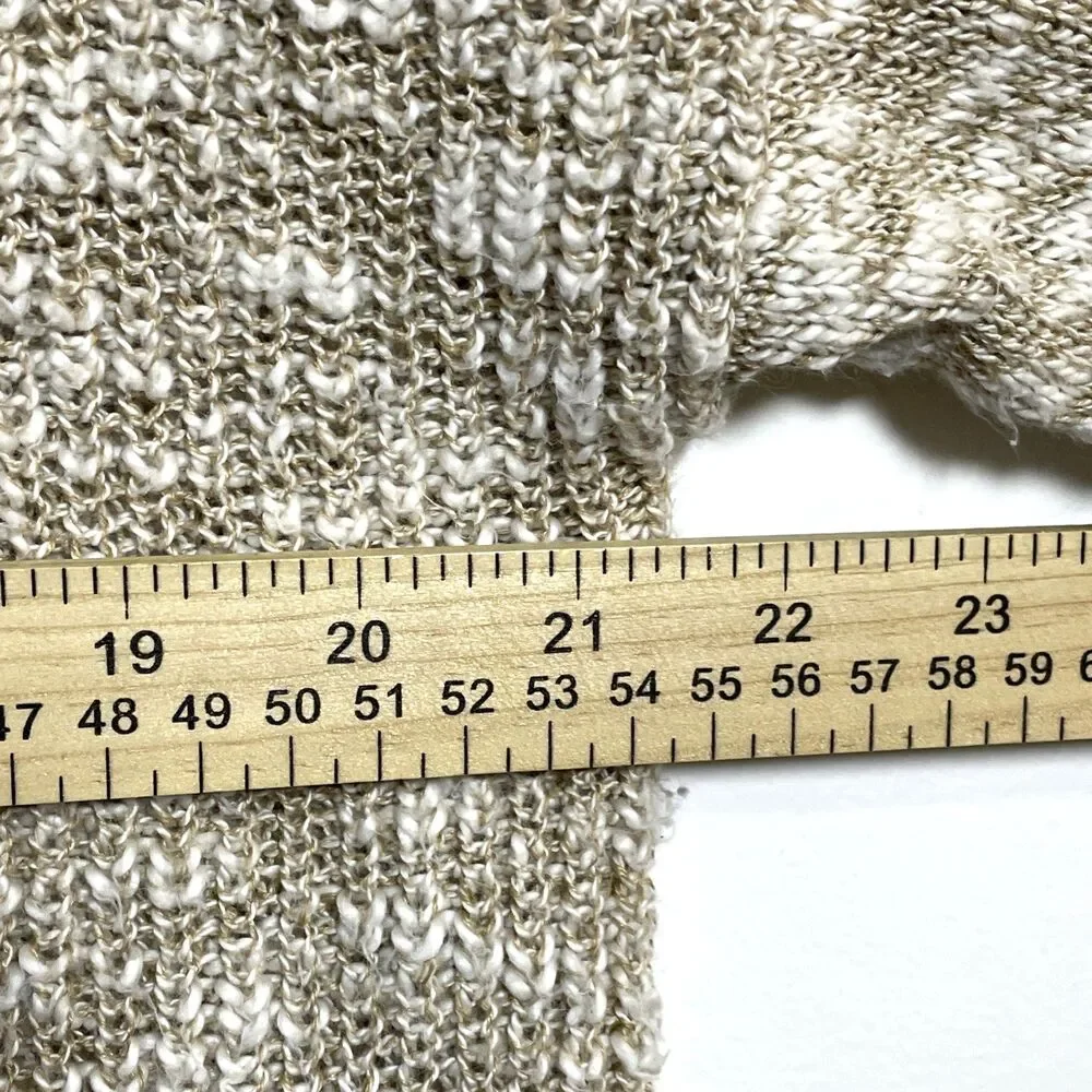 J.Crew Women's Linen Blend Oversized Sweater Beige Size Medium Preppy Casual
